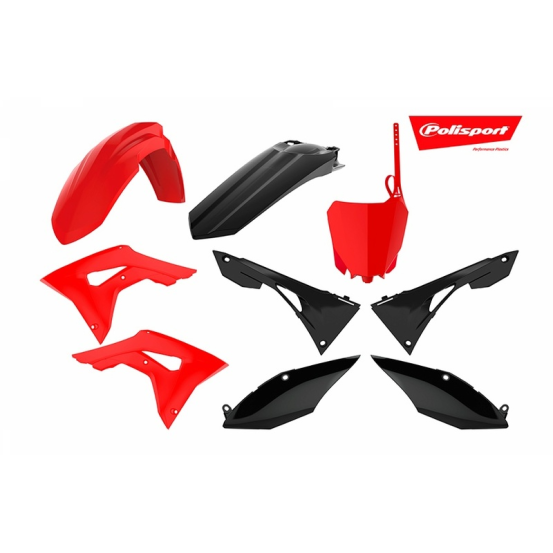 Kit plastiques - Noir Rouge - POLISPORT Honda 250 450 CRF-R 2017-2021