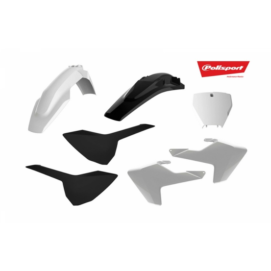 Kit plastiques - Blanc Noir - POLISPORT Husqvarna TC FC 2016-2018