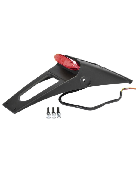 Extension de garde boue arrière - Noir - POLISPORT RSP LED 2.0 avec feu + éclairage de plaque
