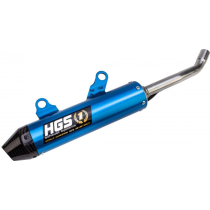 Silencieux alu Bleu embout carbone HGS KTM 125 SX 2012 - 2015