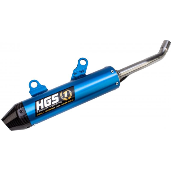 Silencieux alu Bleu embout carbone HGS KTM 125 SX 2012 - 2015