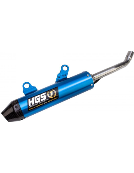 Silencieux alu Bleu embout carbone HGS KTM 125 SX 2012 - 2015