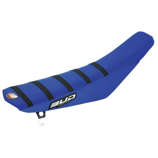 Housse de selle BUD Full Traction YAMAHA YZ-F 450 2023-2026 / YZ-F 250 2024-2026 Bleu Bandes Noires