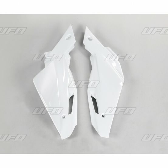 Plaques latérales - Blanc - UFO HUSQVARNA 250 TC TE 2008-2013 / 450 TC TE 2008-2010 / 510 610 TE 2008-2010