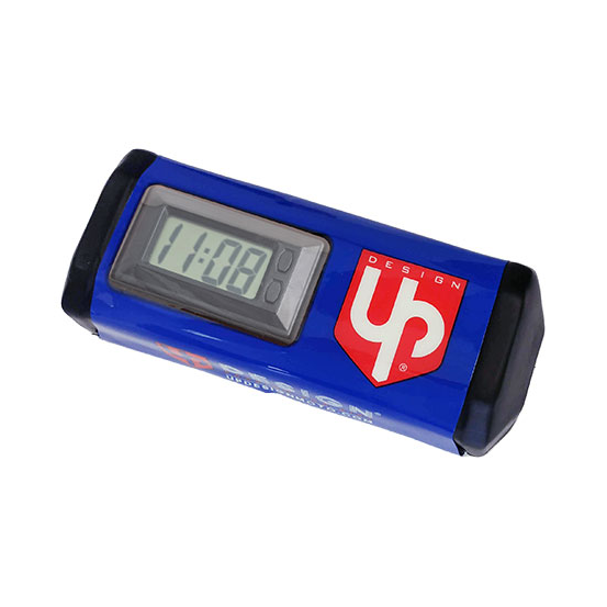 Mousse de guidon sans barre UP horloge intégrée Bleu