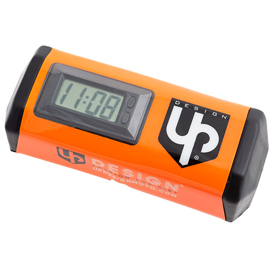 Mousse de guidon sans barre UP horloge intégrée Orange