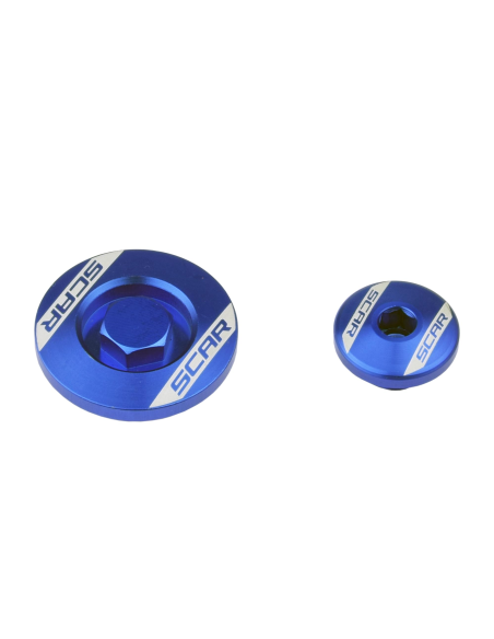 Kit bouchons moteur SCAR Yamaha 450 YZF 2023-2026 Bleu