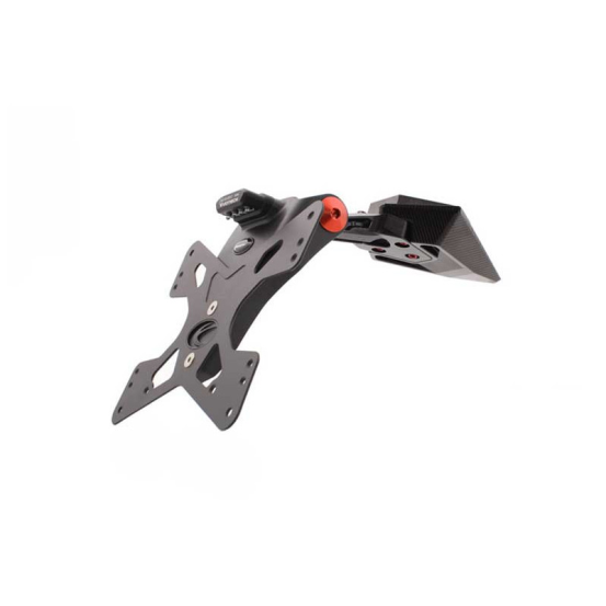Support de plaque réglable Premium EVOTECH - TRIUMPH 675 DAYTONA - STREET TRIPLE 2013-16 / 765 STREET TRIPLE 2017-2023