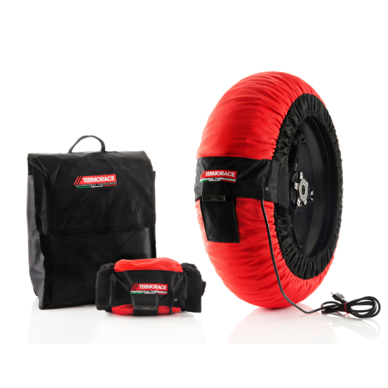 Paire de couvertures chauffantes rouges Termorace Evo - Réglables 50°C 80°C et 100°C - Taille 2XL
