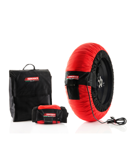 Paire de couvertures chauffantes rouges Termorace Evo - Réglables 50°C 80°C et 100°C - Taille 2XL