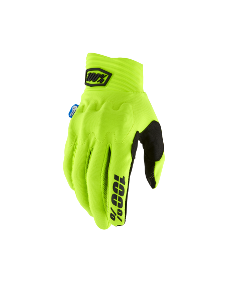 Gants cross 100% Cognito Smart Shock - Jaune Fluo