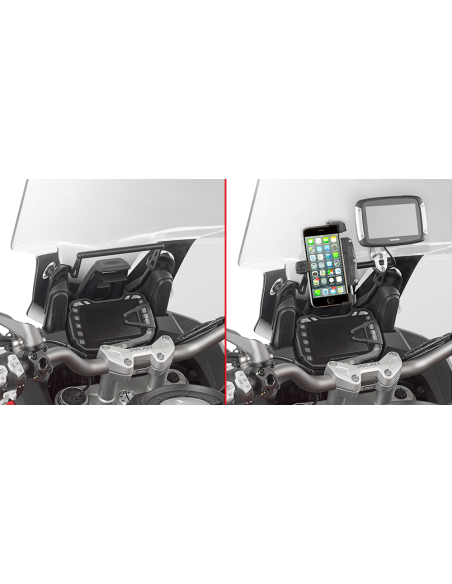 Barre Support GPS-Smartphone Givi FB7408 Ducati 950-1200 Multistrada 2015-2021
