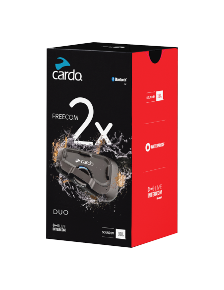 Intercom Bluetooth Cardo FREECOM 2X Audio JBL - Pack duo