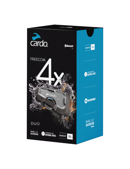 Intercom Bluetooth Cardo FREECOM 4X Audio JBL - Pack duo