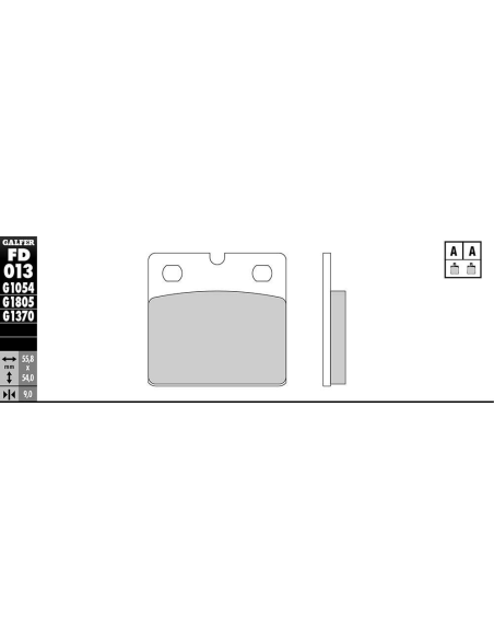 Plaquettes de frein GALFER - G1054 FD013