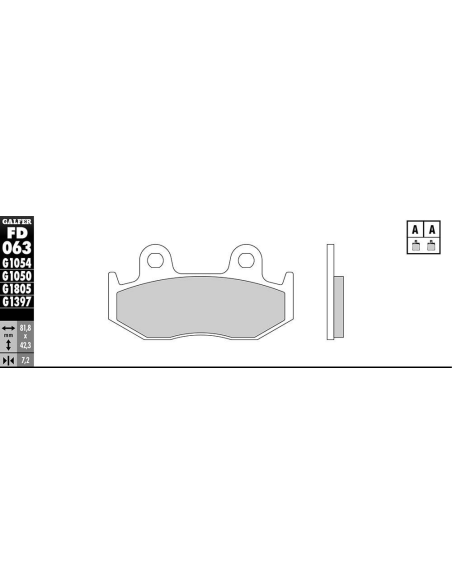 Plaquettes de frein GALFER - G1397 SINTER QUAD FD063