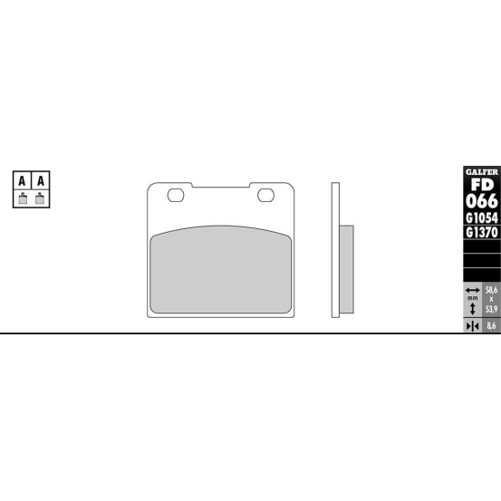 Plaquettes de frein GALFER - GALFER G1054 FD066
