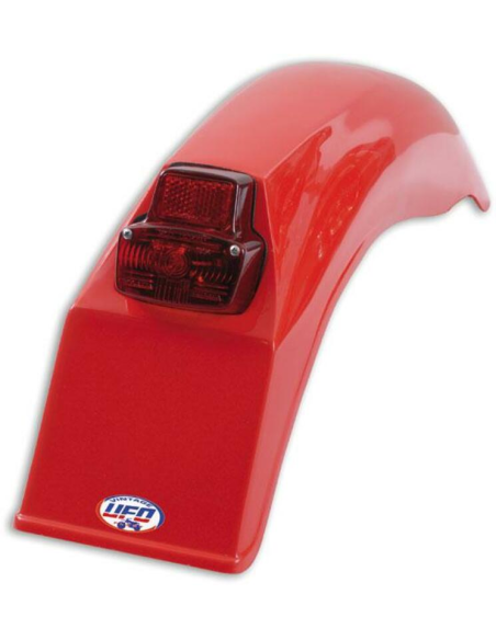 Garde boue arrière - Rouge - UFO Universel Enduro 125/250/500 1979-1989 avec feu