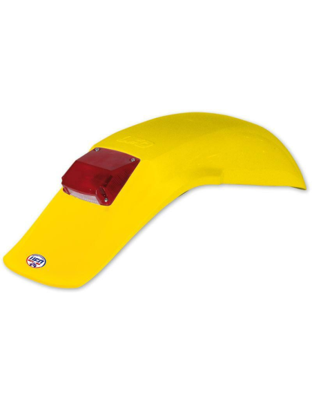 Garde boue arrière - Jaune - UFO Universel Enduro 125/250/500 1983-1993 avec feu