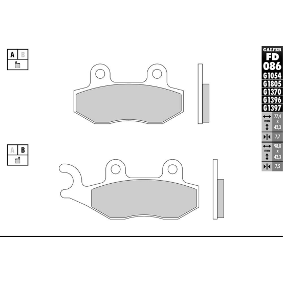 Plaquettes de frein GALFER - G1397 SINTER QUAD FD086