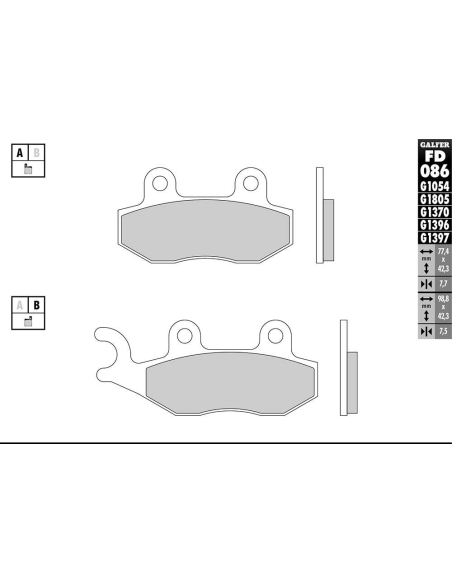Plaquettes de frein GALFER - G1397 SINTER QUAD FD086