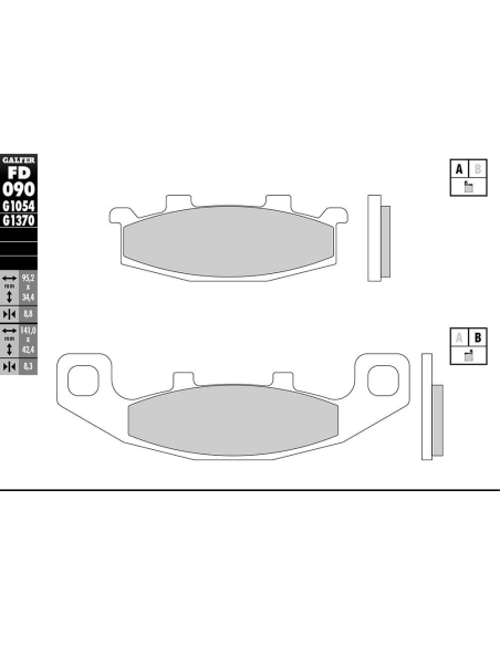 Plaquettes de frein GALFER - G1370 SINTER ROUTE FD090