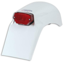 Garde boue arrière - Blanc - UFO Universel Enduro Fantic 50/75/80/125 cc avec feu