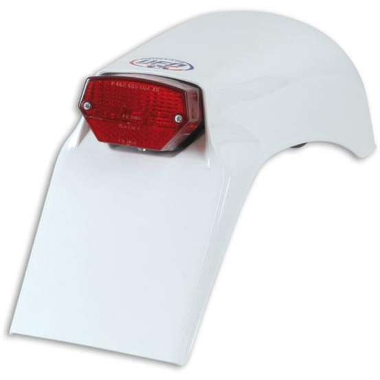 Garde boue arrière - Blanc - UFO Universel Enduro Fantic 50/75/80/125 cc avec feu