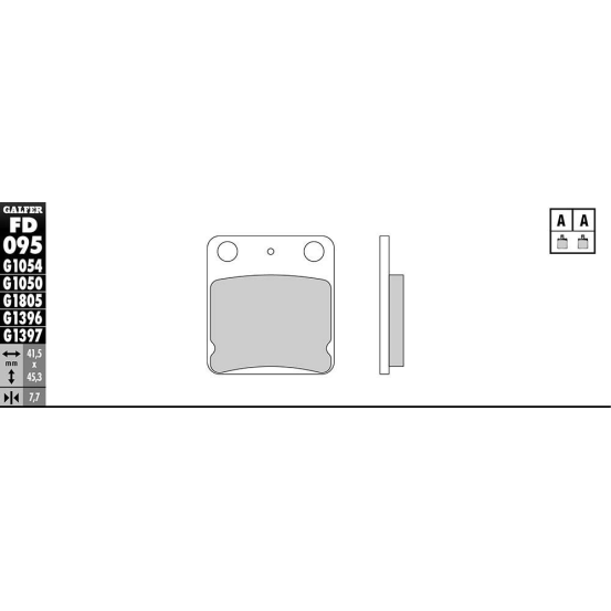 Plaquettes de frein GALFER - G1397 SINTER QUAD FD095