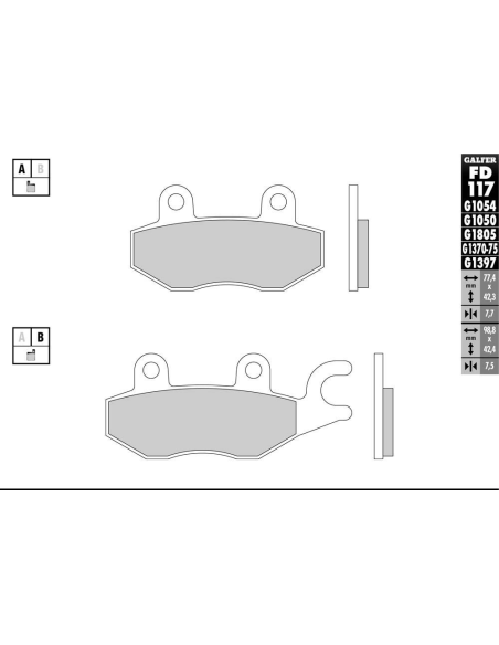 Plaquettes de frein GALFER - G1397 SINTER QUAD FD117