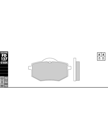 Plaquettes de frein GALFER - G1054 ORGANIQUE SEMI METAL FD127