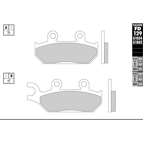 Plaquettes de frein GALFER - G1805 TRIAL FD129