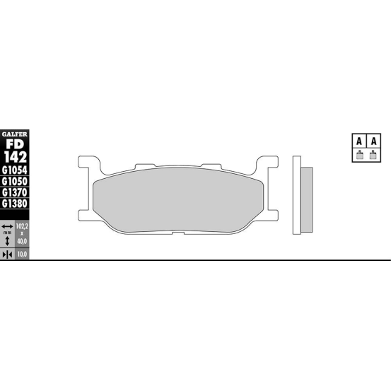 Plaquettes de frein GALFER - G1050 SCOOTER SEMI METAL FD142