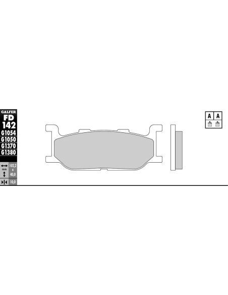 Plaquettes de frein GALFER - G1050 SCOOTER SEMI METAL FD142