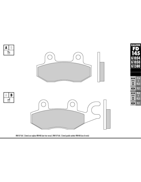 Plaquettes de frein GALFER - G1380 SINTER MAXI SCOOT FD145
