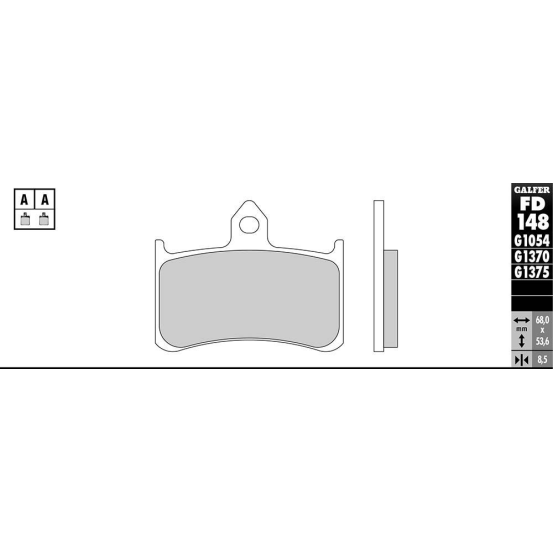 Plaquettes de frein GALFER - G1054 ORGANIQUE SEMI METAL FD148