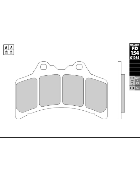 Plaquettes de frein GALFER - FREIN G1054 ORGANIQUE SEMI METAL GRANDE FD154