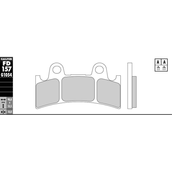 Plaquettes de frein GALFER - G1054 ORGANIQUE SEMI METAL FD157