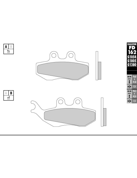 Plaquettes de frein GALFER - G1380 SINTER MAXI SCOOT FD162