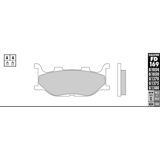 Plaquettes de frein GALFER - G1370 SINTER ROUTE FD169