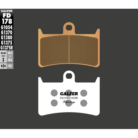 Plaquettes de frein GALFER - G1375R SINTER RACING FD178G1375R