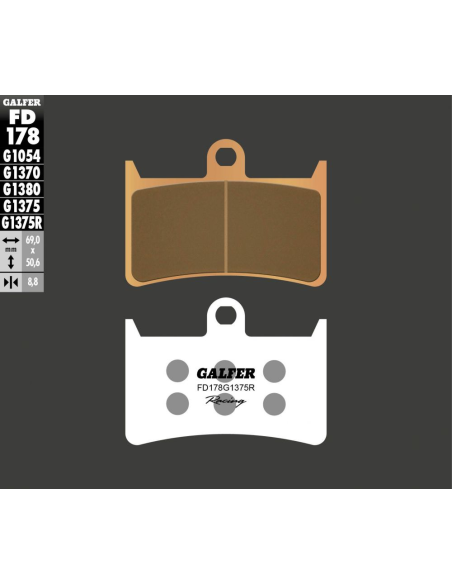 Plaquettes de frein GALFER - G1375R SINTER RACING FD178G1375R