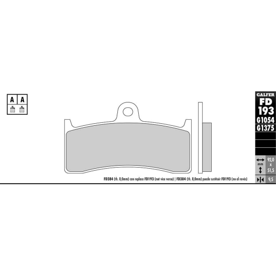 Plaquettes de frein GALFER - G1375 SINTER RACING FD193