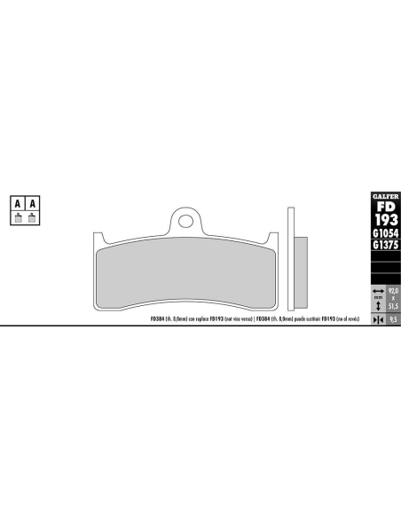 Plaquettes de frein GALFER - G1375 SINTER RACING FD193