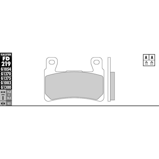 Plaquettes de frein GALFER - G1370 SINTER ROUTE FD219