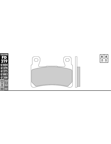Plaquettes de frein GALFER - G1370 SINTER ROUTE FD219