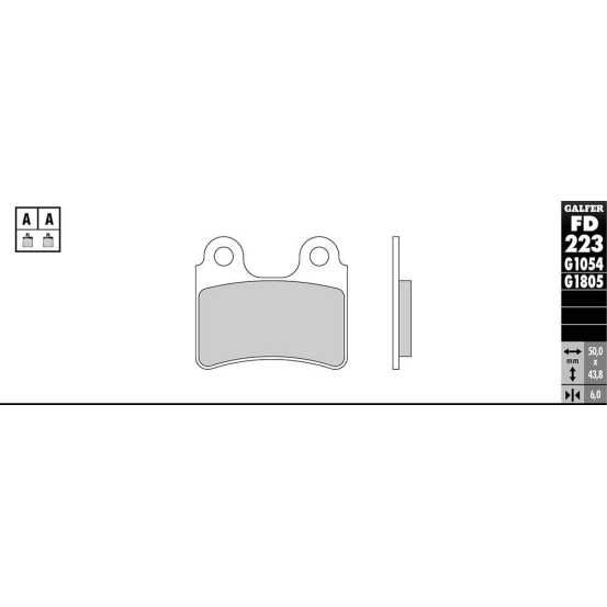 Plaquettes de frein GALFER - G1054TT ORGANIQUE SEMI METAL TT FD223