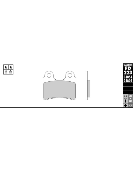 Plaquettes de frein GALFER - G1054TT ORGANIQUE SEMI METAL TT FD223