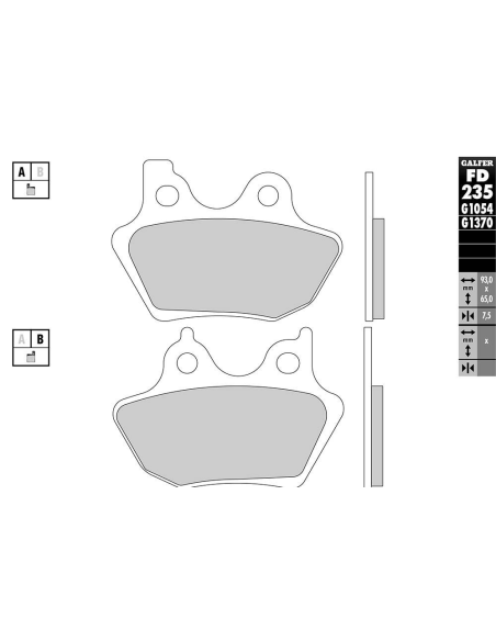 Plaquettes de frein GALFER - G1370 SINTER ROUTE FD235