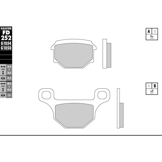 Plaquettes de frein GALFER - G1054 ORGANIQUE SEMI METAL FD252